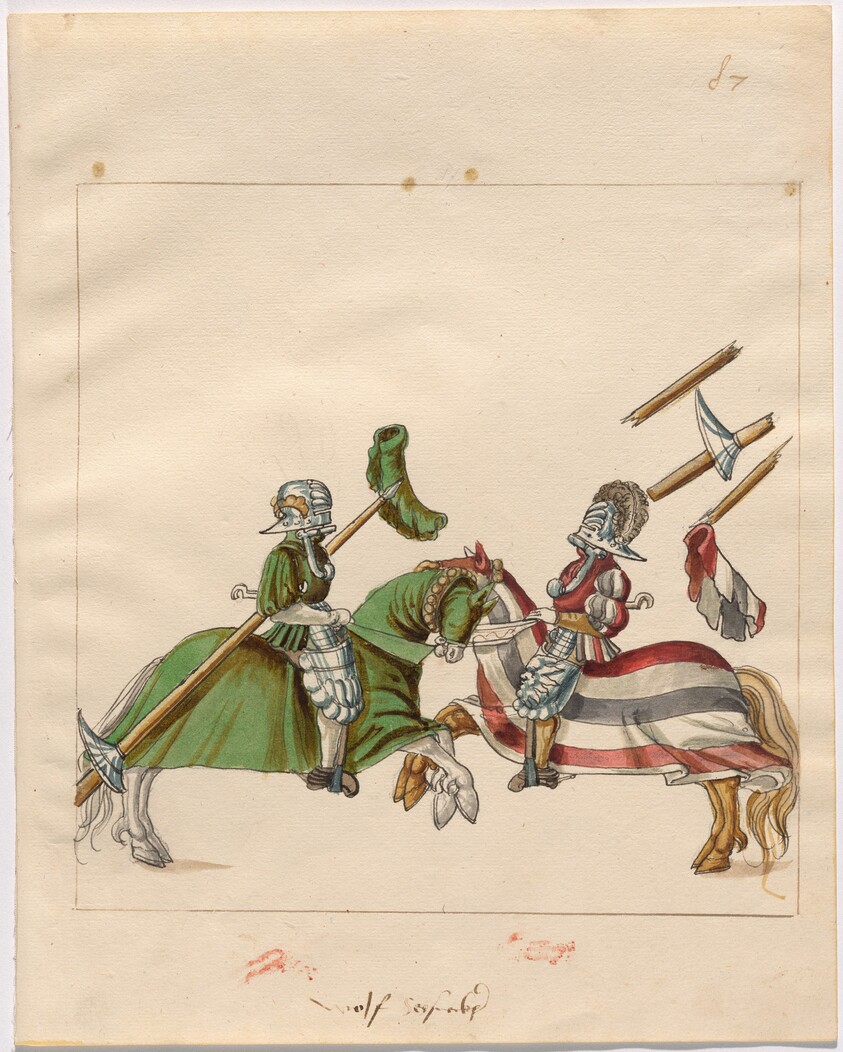 Mock Joust of War with Flying Shields and Without Bevors