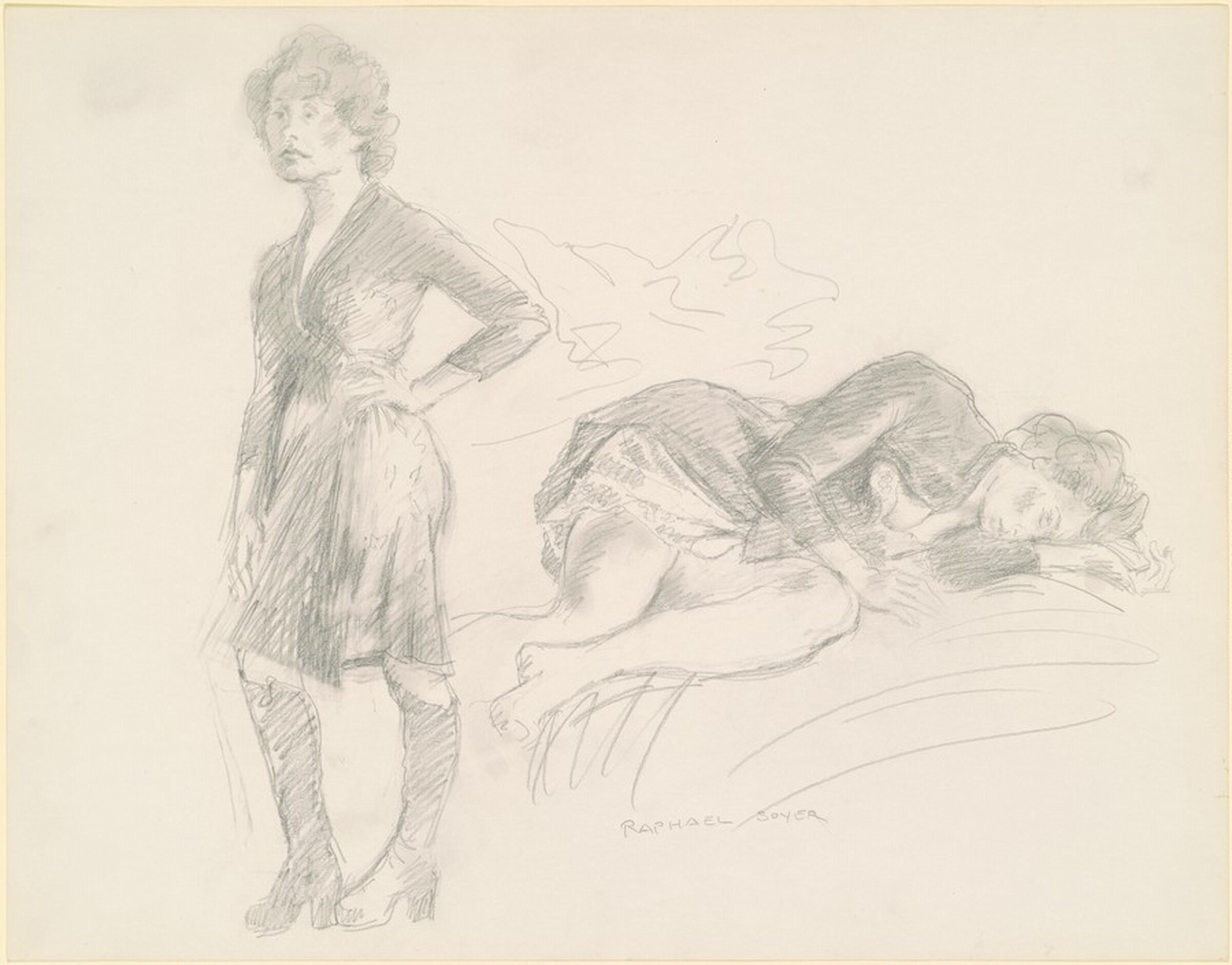 Two Views of a Woman, Raphael Soyer, c. 1970