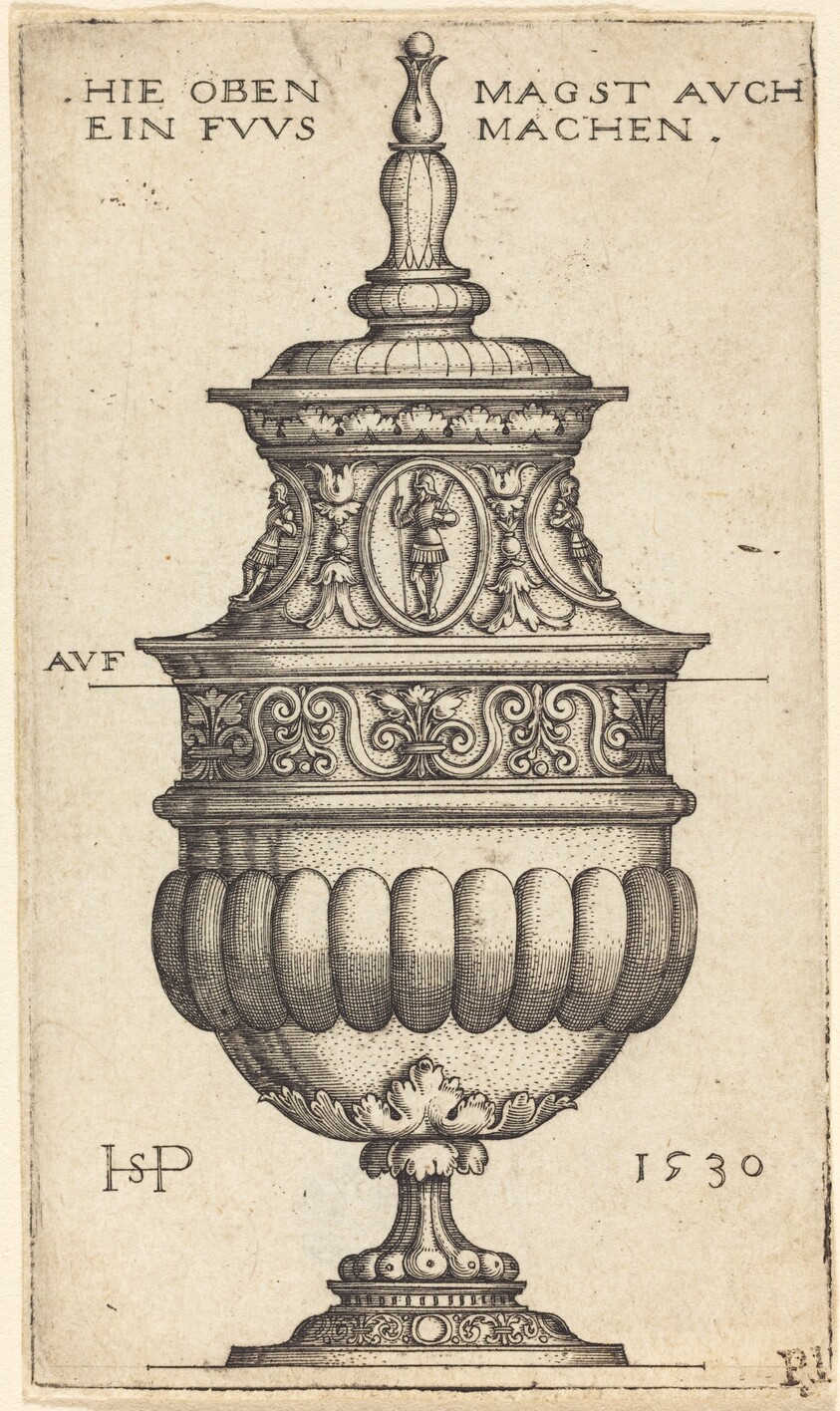 Double Goblet with Oval Medallions of Knights