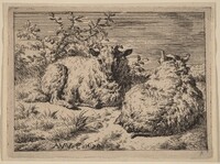 Two Recumbent Sheep, Adriaen van de Velde, 1670