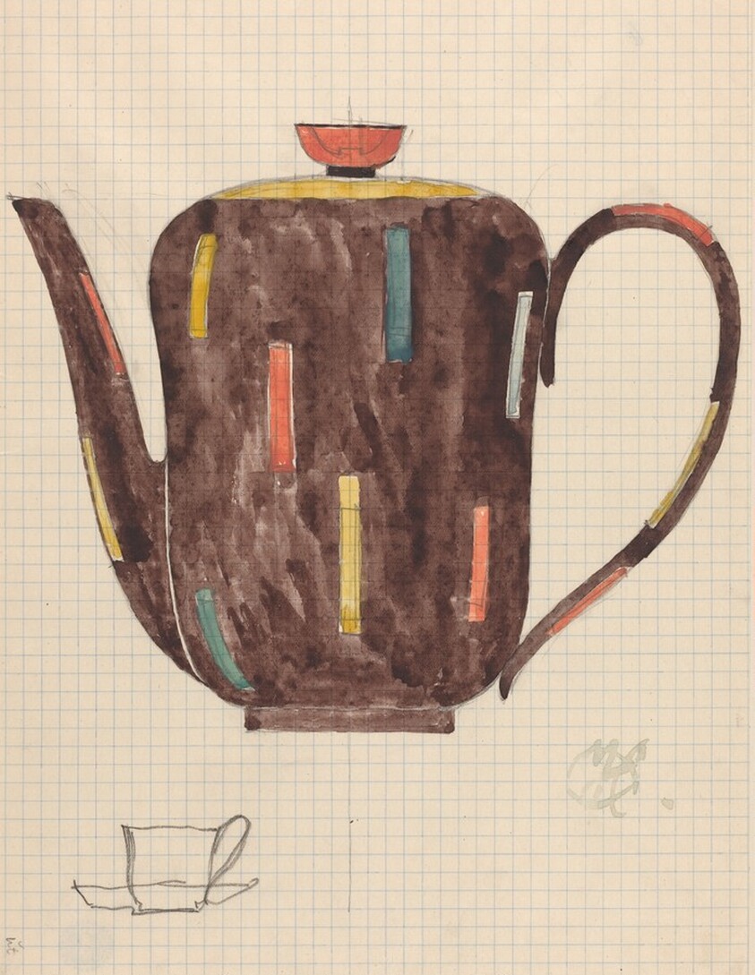 Teapot, with Sketch of Cup