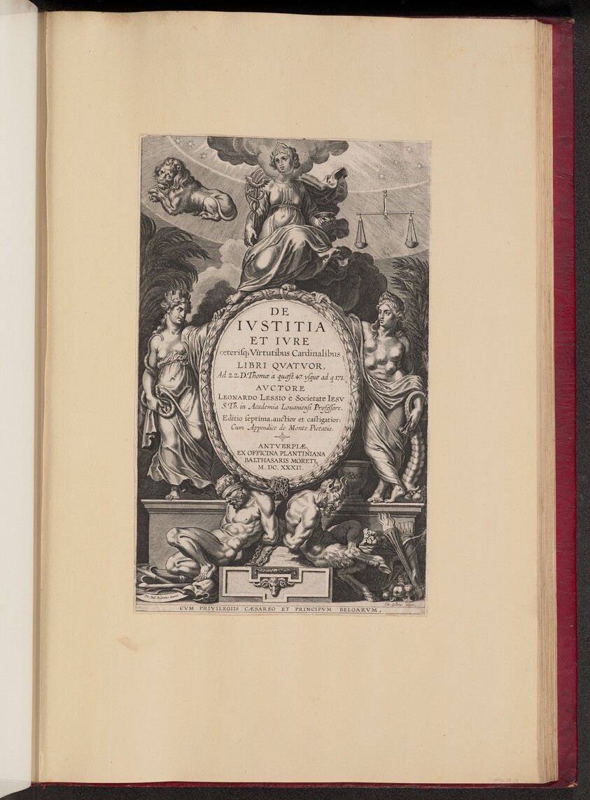 Title Page for Leonard Lessius, De Ivstitia et Ivre