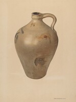 Tan Stoneware Jug, George Loughridge, probably 1939