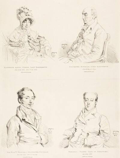 Sylvester (Douglas) Lord Glenbervie; Katherine Anne (North) Glenbervie; Frederic (North) Earl of Guilford; Frederic Sylvester Douglas
