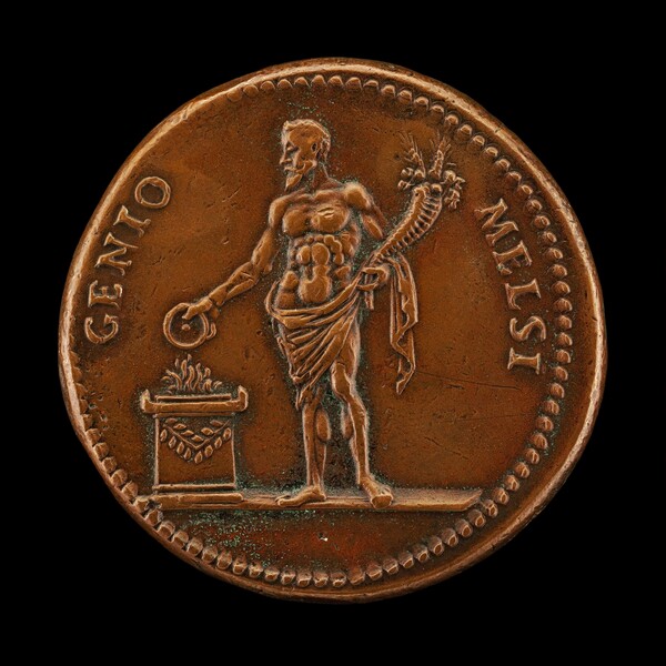 Mels as Genius Holding a Cornucopia and Sacrificing [reverse]