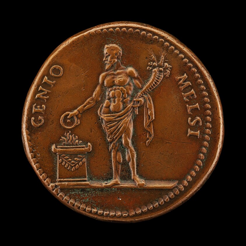 Mels as Genius Holding a Cornucopia and Sacrificing [reverse]