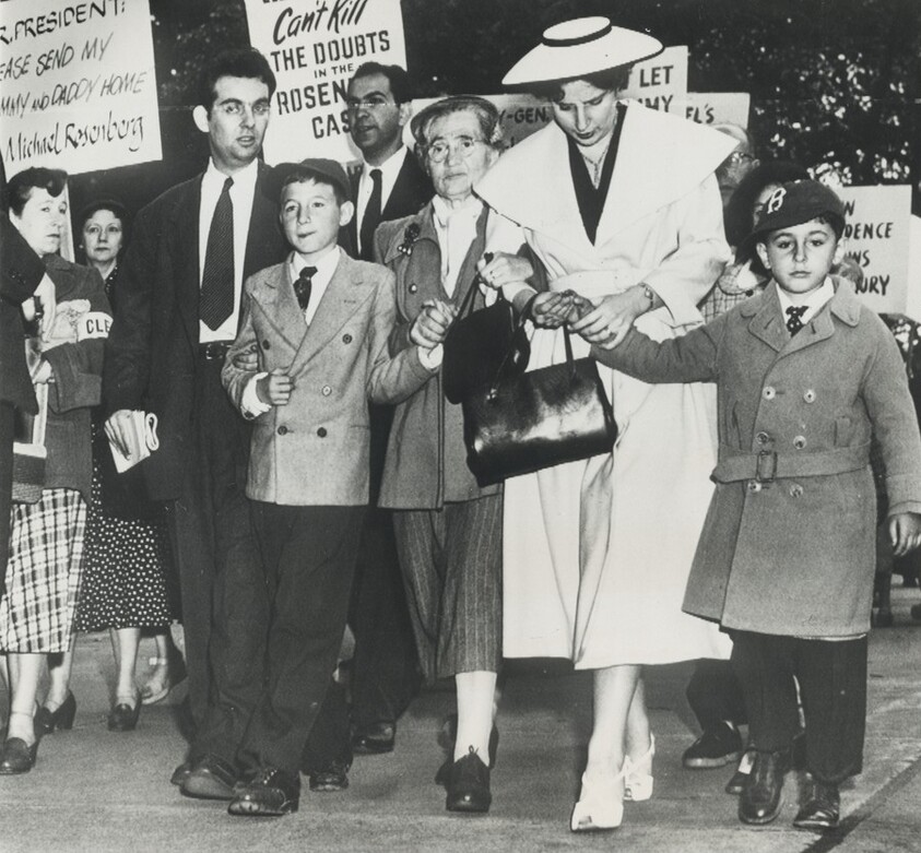 Title from caption on object: “Children of Julius and Ethel Rosenberg Took Part in the Giant Demonstration for Clemency...”