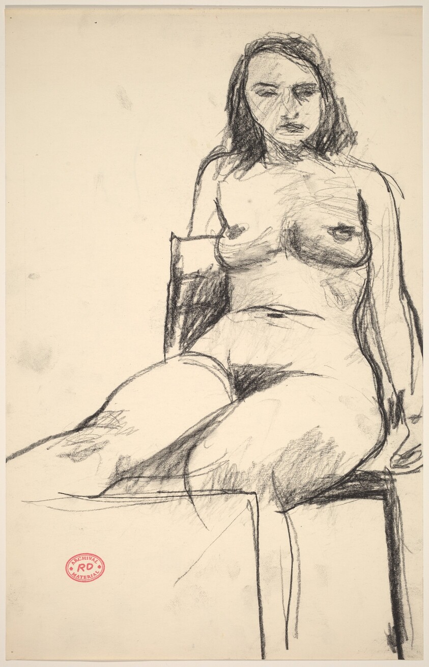 Untitled [seated nude with right leg raised]
