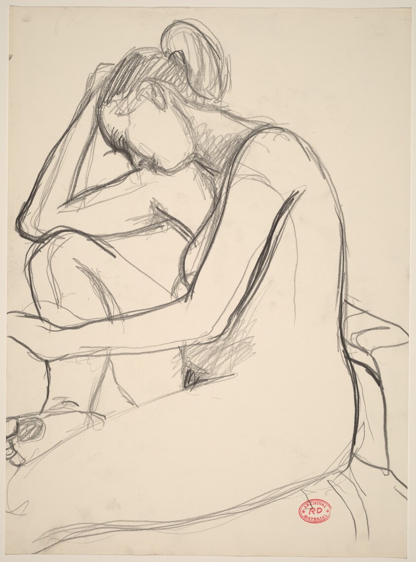 Untitled [female nude with bowed head]