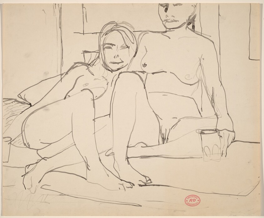 Untitled [two female nudes seated together]