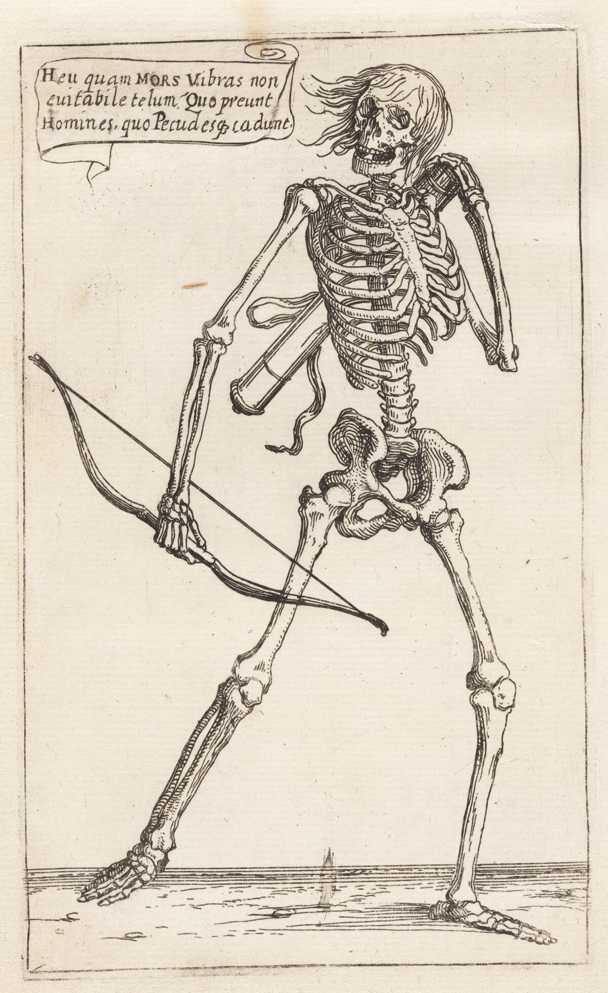 Skeleton of a Man with Bow and Arrow