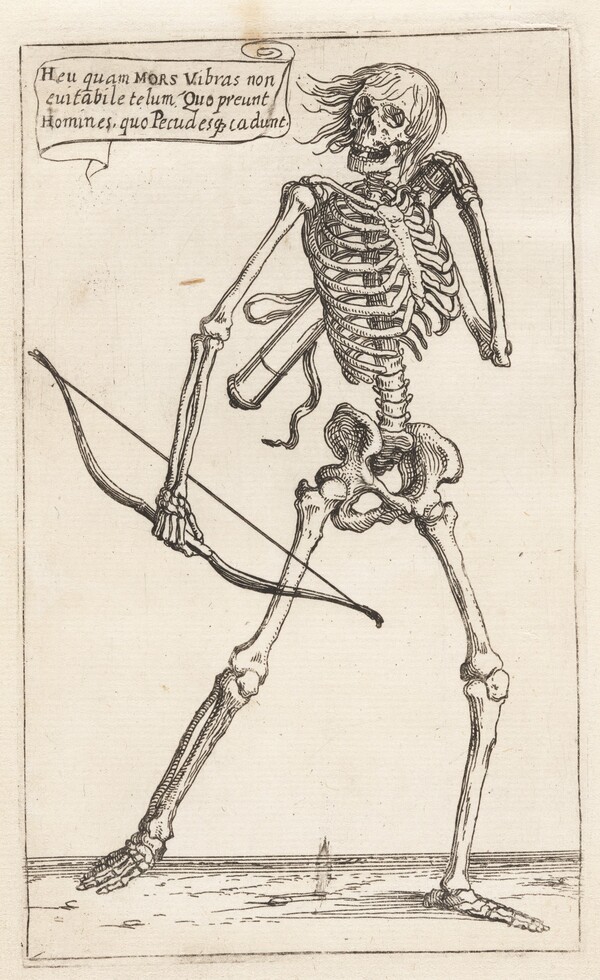 Skeleton of a Man with Bow and Arrow