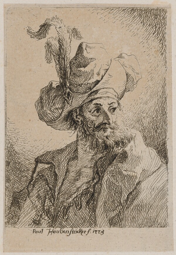 Oriental with a Plumed Hat, Looking Right