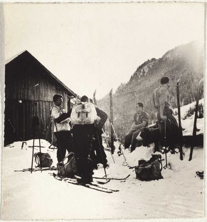 Skiers at camp--Sports