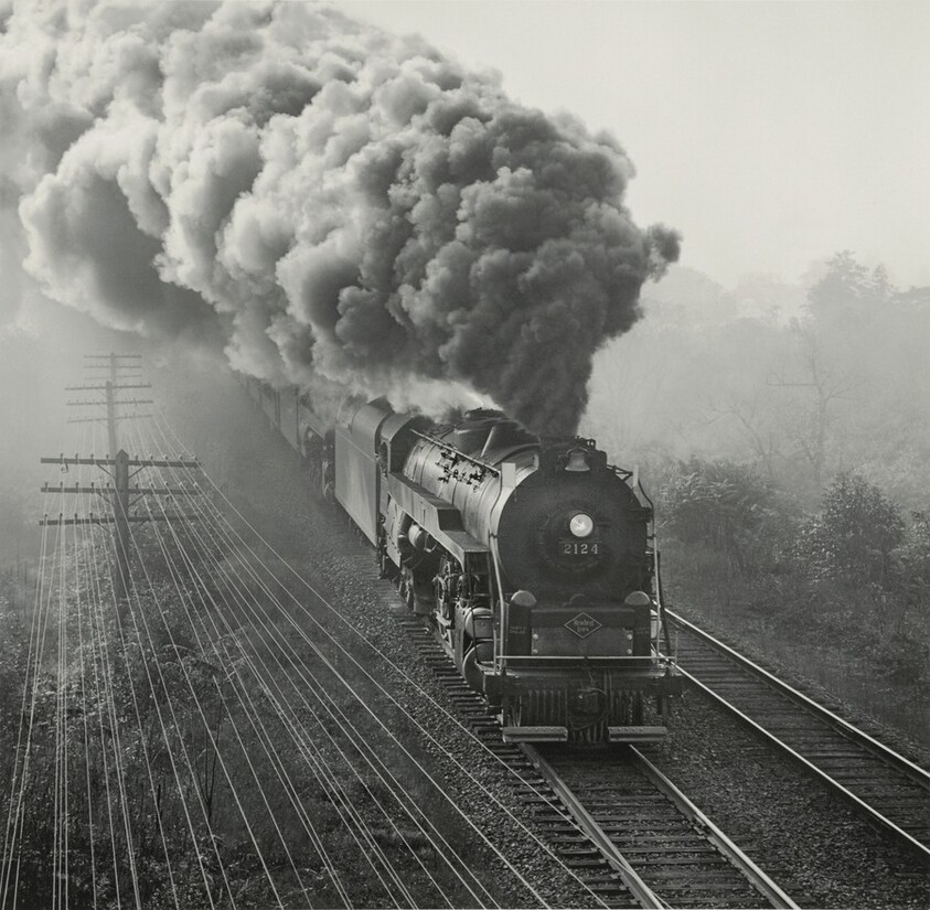 Reading Company Locomotives Number 2124 and 2100 Double Heading the First Iron Horse Rambler, Near Port Clinton, Pennsylvania