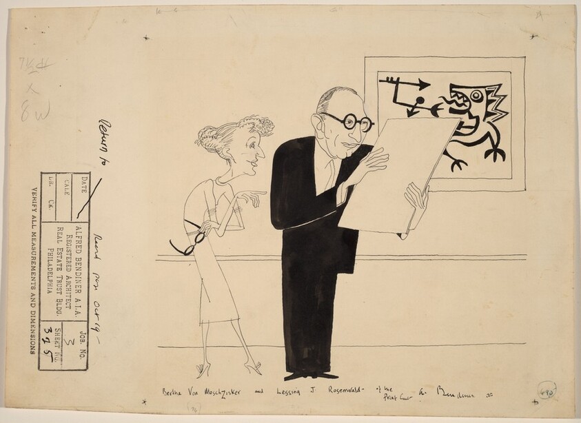 Bertha Von Morschzisker and Lessing J. Rosenwald at the Print Club