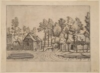 Village Street, Johannes van Doetechum, the Elder and Lucas van Doetechum after Master of the Small Landscapes, published 1559/1561