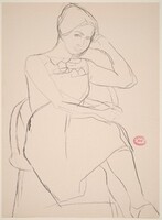 Untitled [seated woman in a short-sleeved dress], Richard Diebenkorn, 1955-1967
