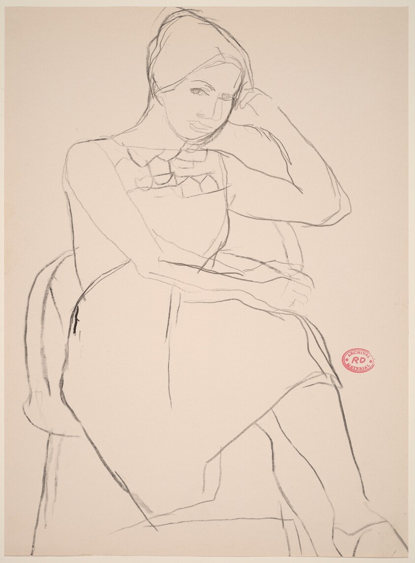 Untitled [seated woman in a short-sleeved dress]