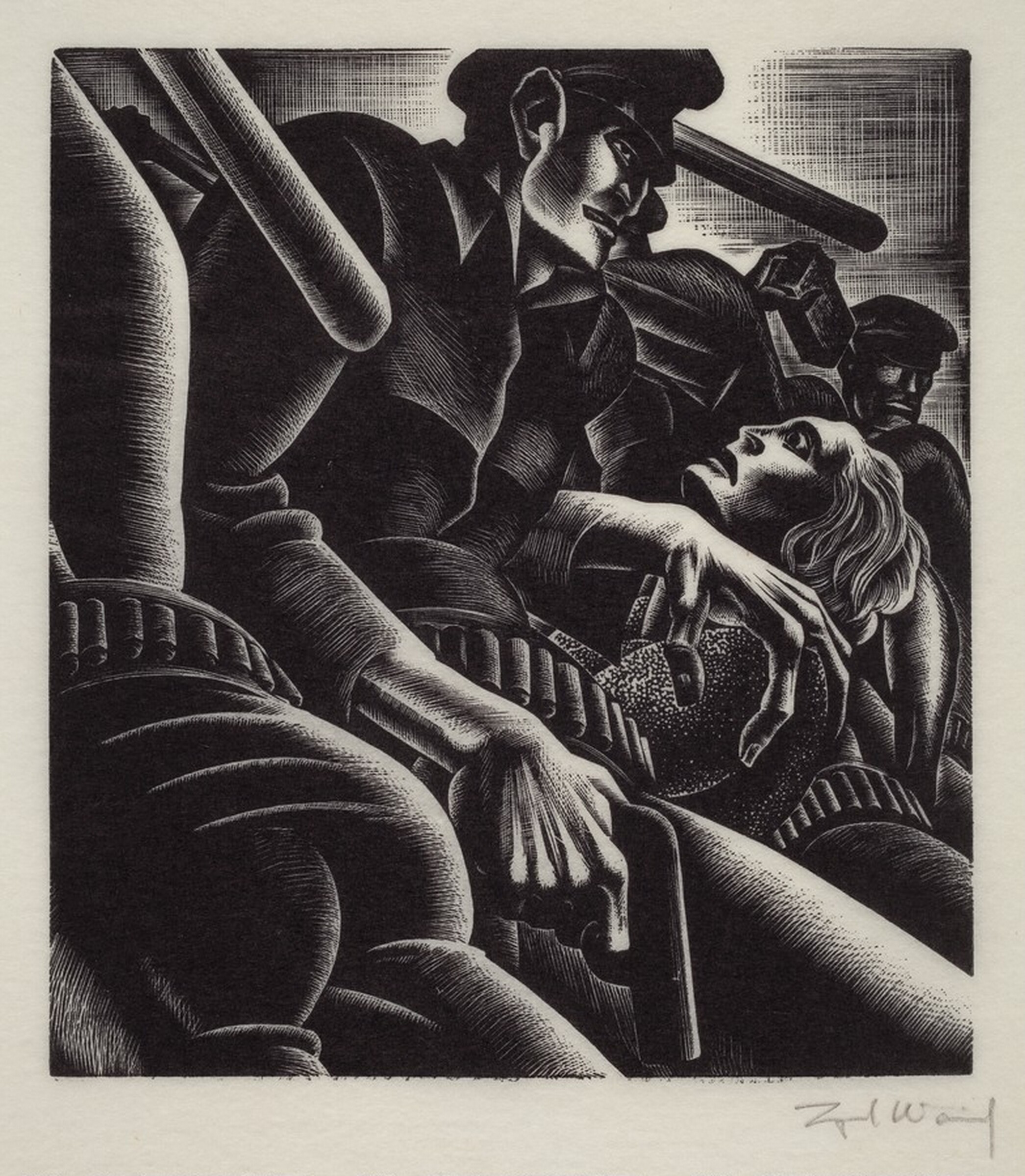 Untitled (Cops and Protestors), Lynd Kendall Ward, 1932
