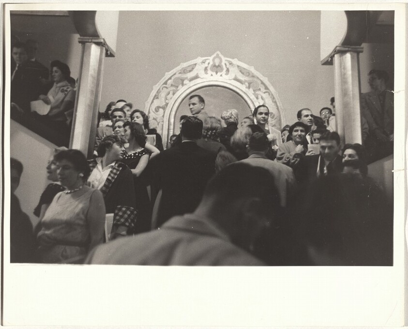 Theater lobby, "Man with the Golden Arm" premiere--Hollywood