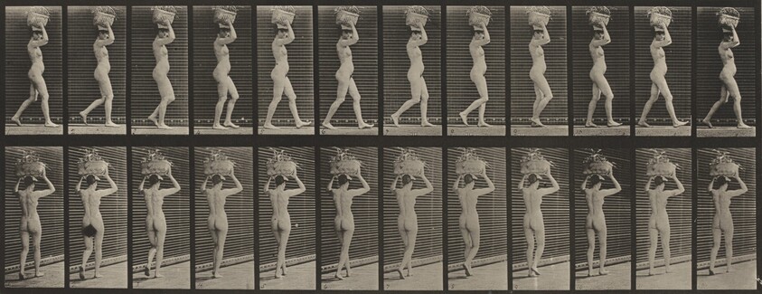 Plate Number 33. Walking and carrying a 14-lb. basket on head, hands raised