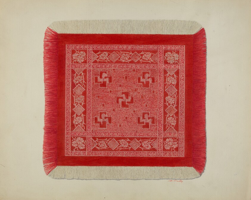 Red and White Napkin