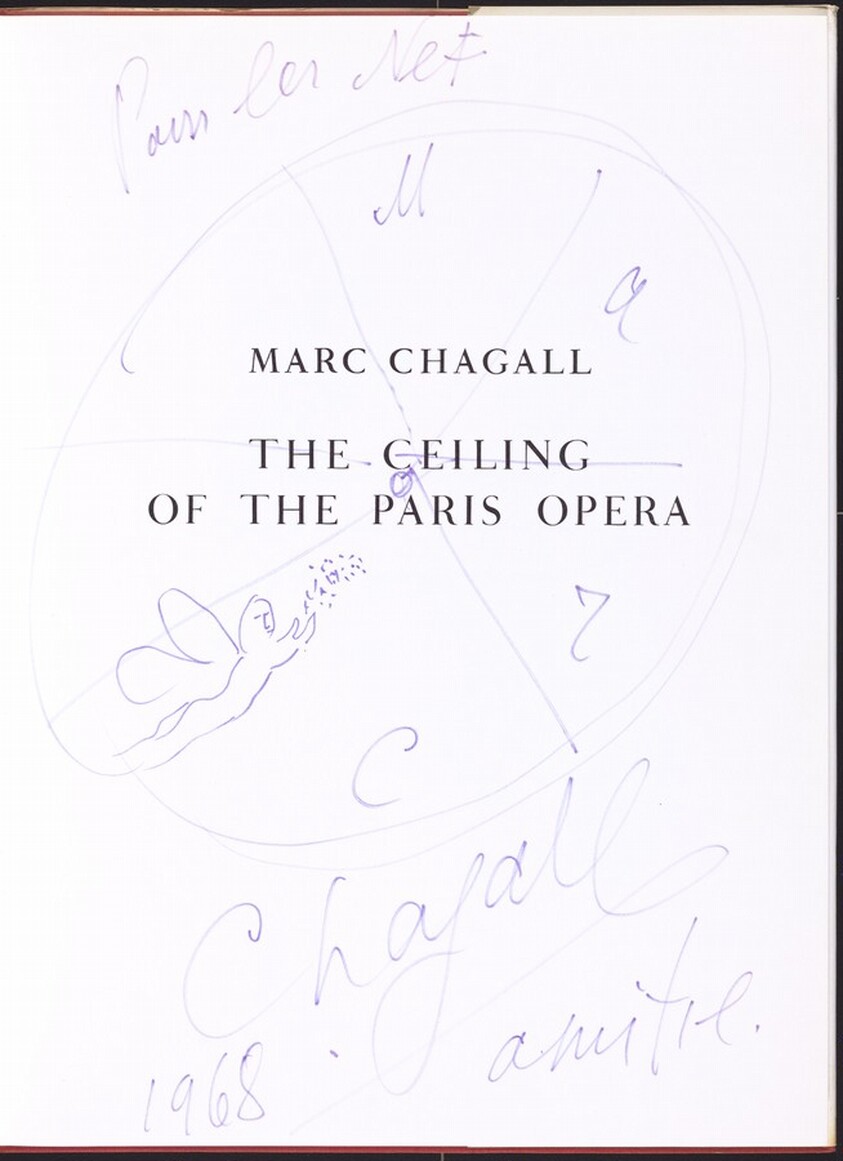 A Ceiling with an Angel Carrying a Bouquet