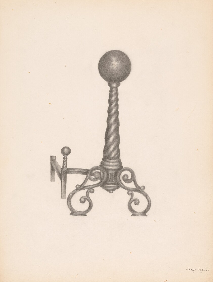 Wrought Iron Andiron