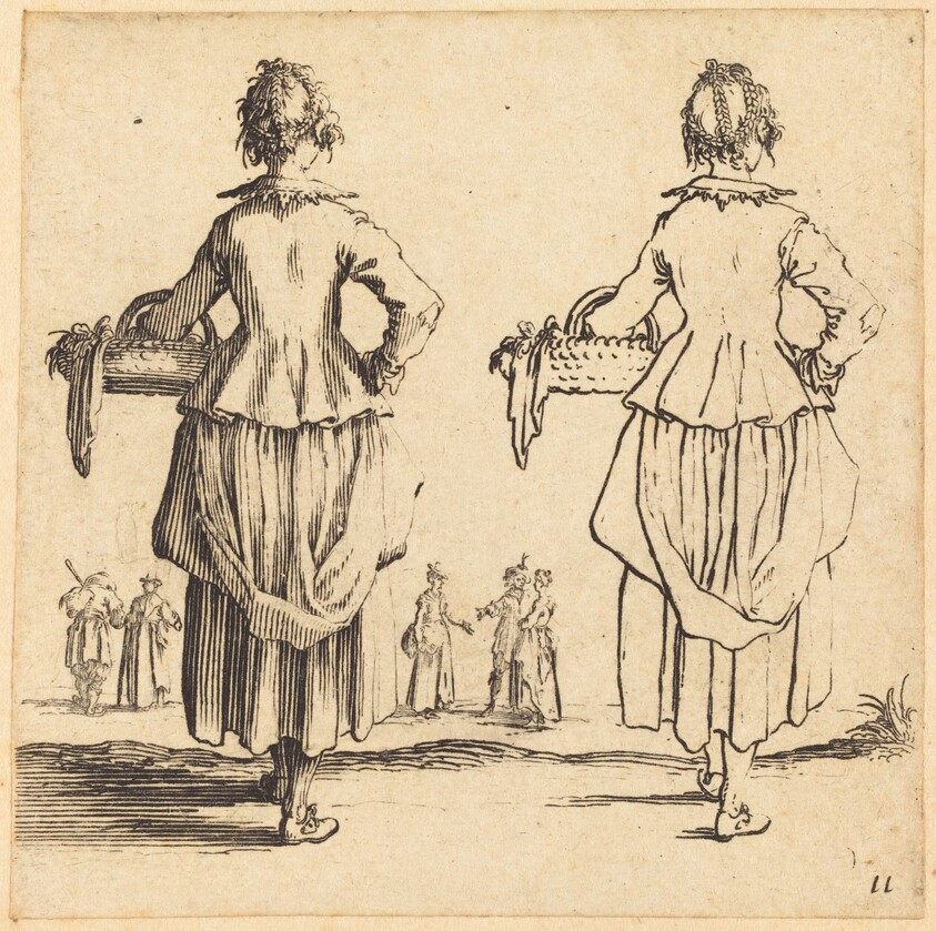 Peasant Woman with Basket, Seen from Behind