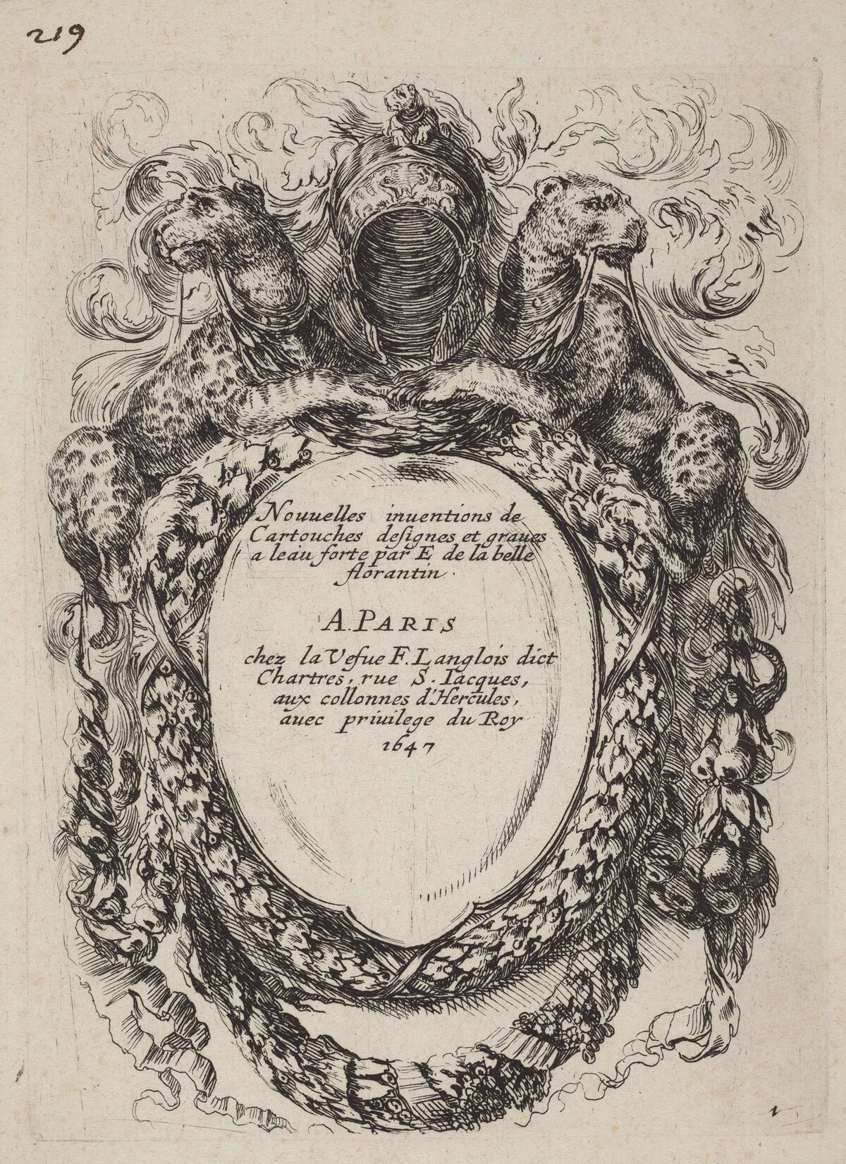 Title Page for "Nouvelles inventions de Cartouches"