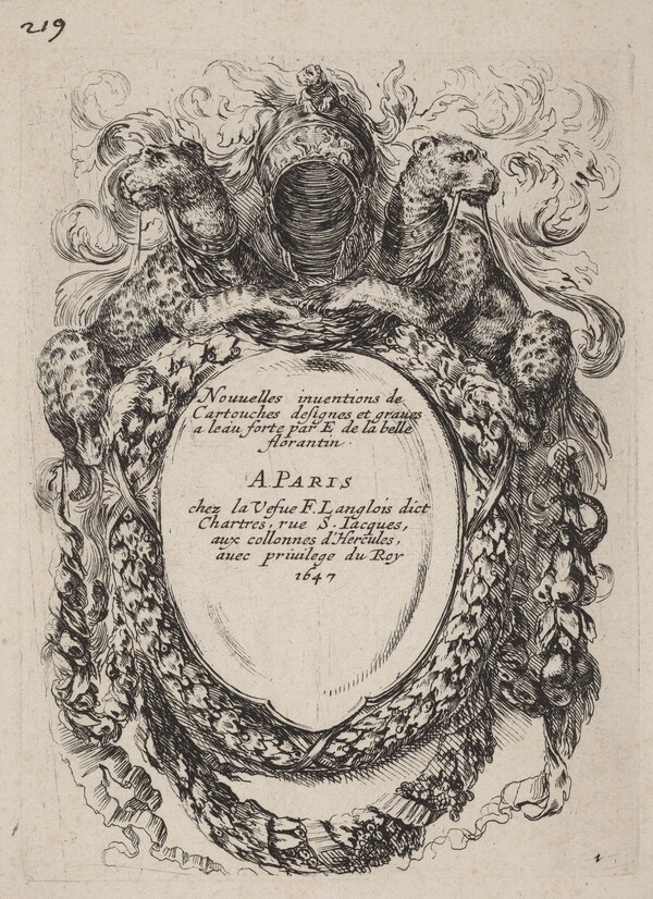Title Page for "Nouvelles inventions de Cartouches"