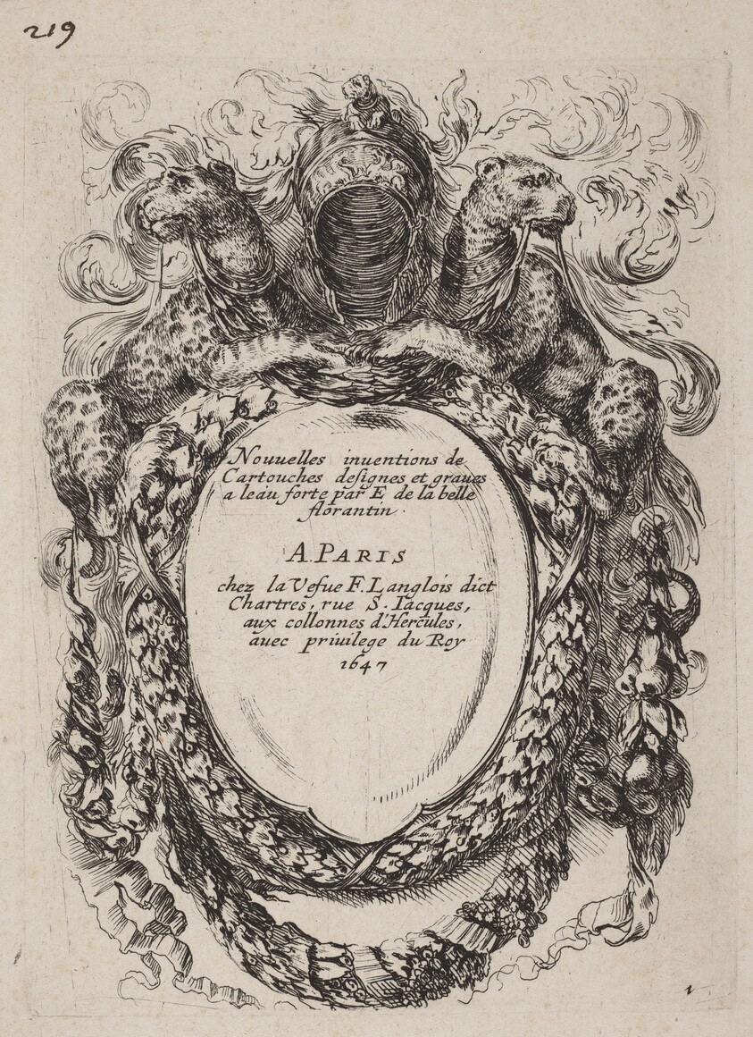 Title Page for "Nouvelles inventions de Cartouches"