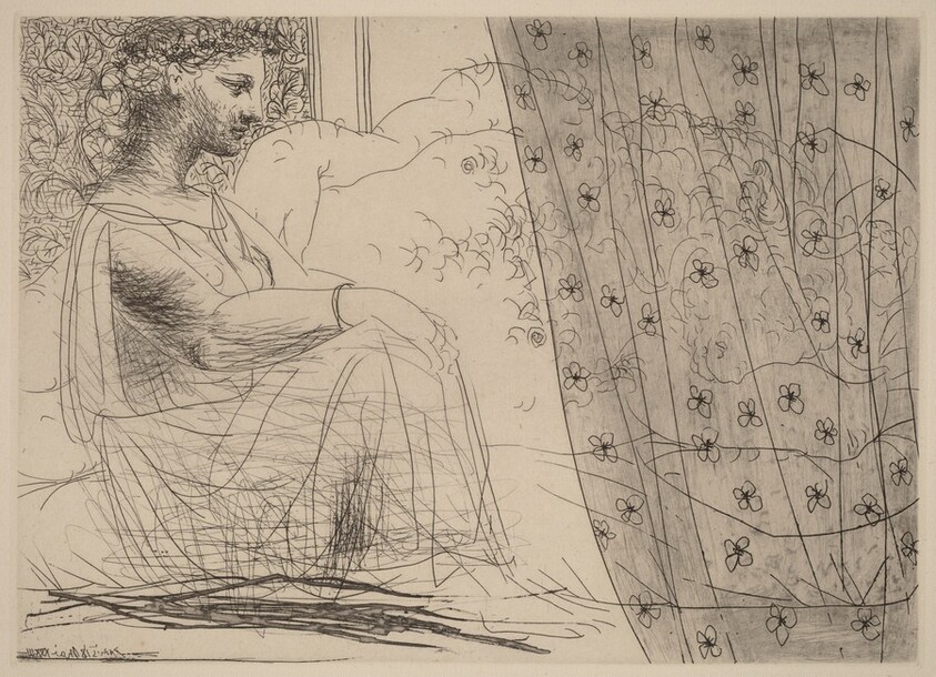 Marie-Thérèse, as a Vestal Virgin, Watching the Sleeping Minotaur (Marie-Thérèse, en vestale, veillant le mintaoure endormi)