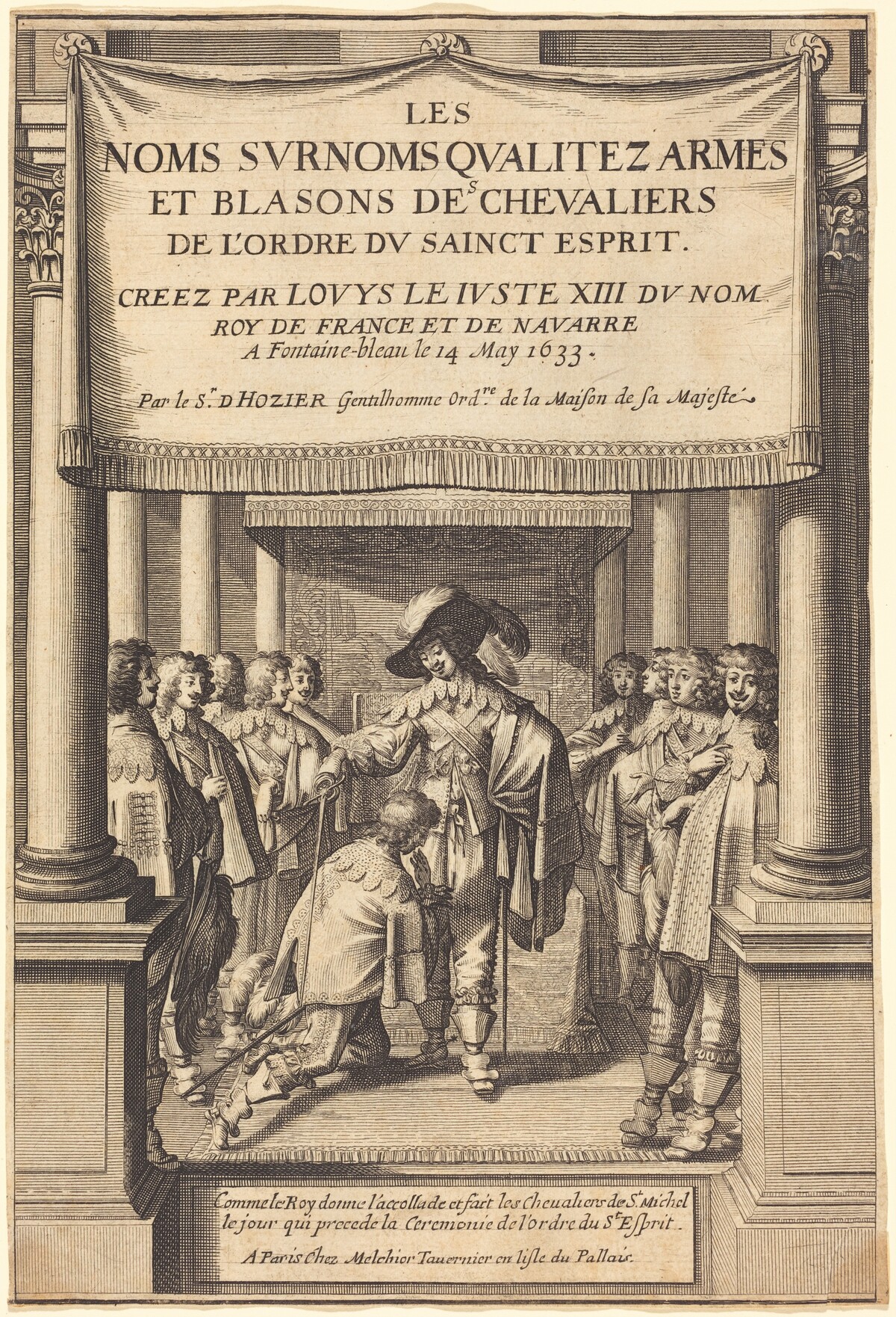 The King Giving the Accolade and Creating Knights of S. Michel Who Receive the Order of the Holy Spirit