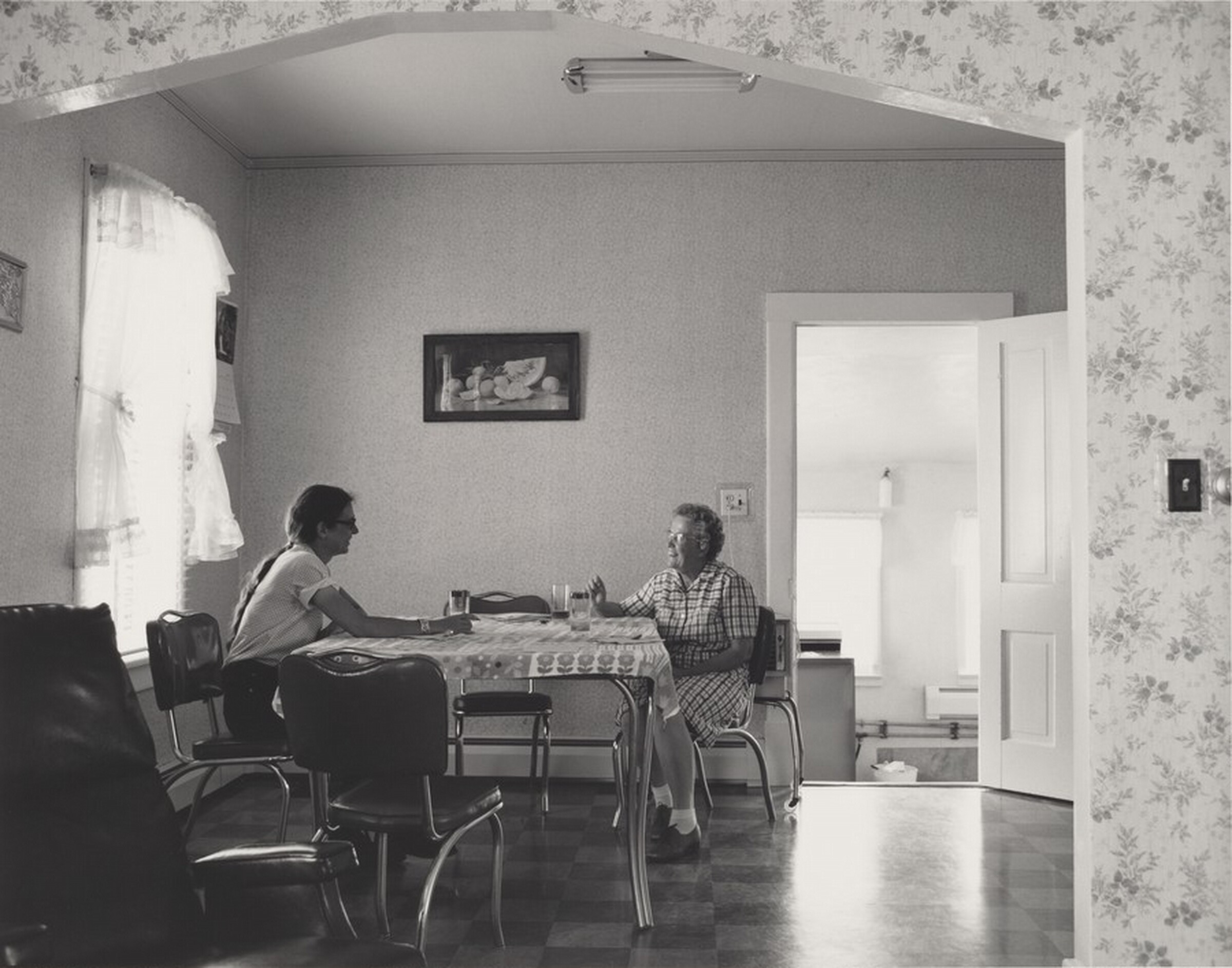 Kerstin and Mrs. Leslie Ross, on the Ross wheat farm, near Peetz, Colorado, Robert Adams, 1973, printed 1988