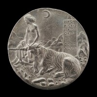 Innocence and Unicorn in a Moonlit Landscape [reverse], Pisanello, 1447