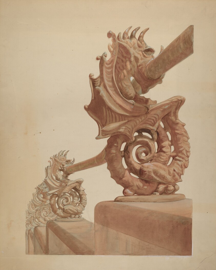 Iron Fence - Sea Horse Design