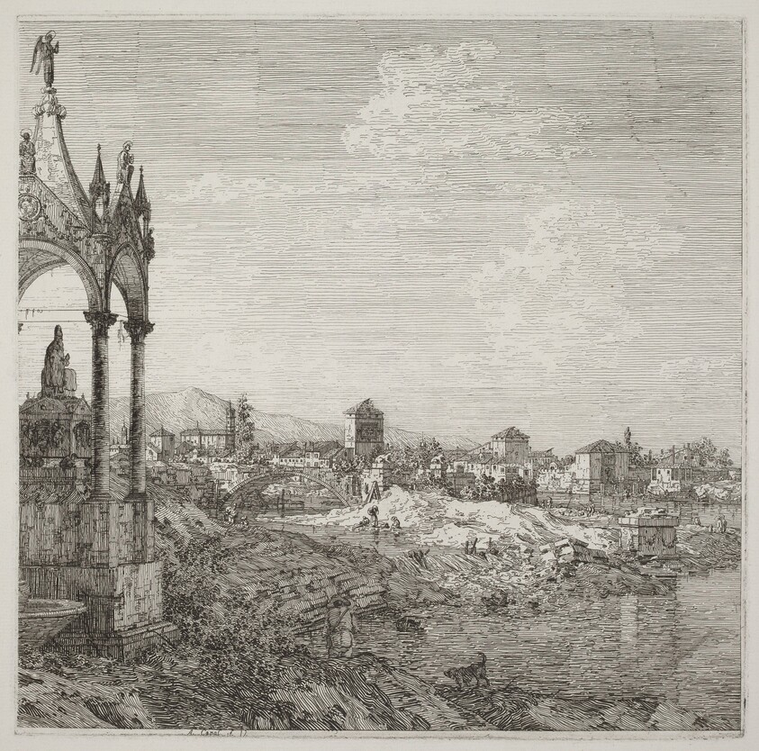 View of a Town with a Bishop's Tomb