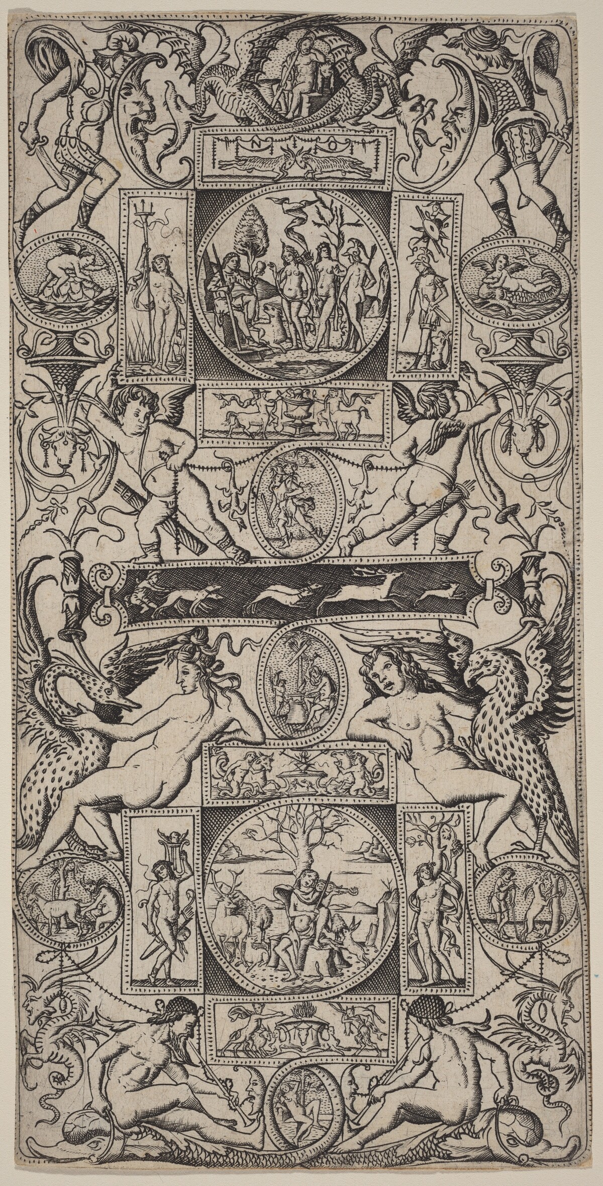 Ornament Panel with Orpheus and the Judgment of Paris