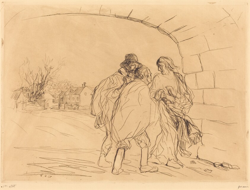 La rencontre sous la voute (1ère planche) (The Meeting under the Arch) (first plate)