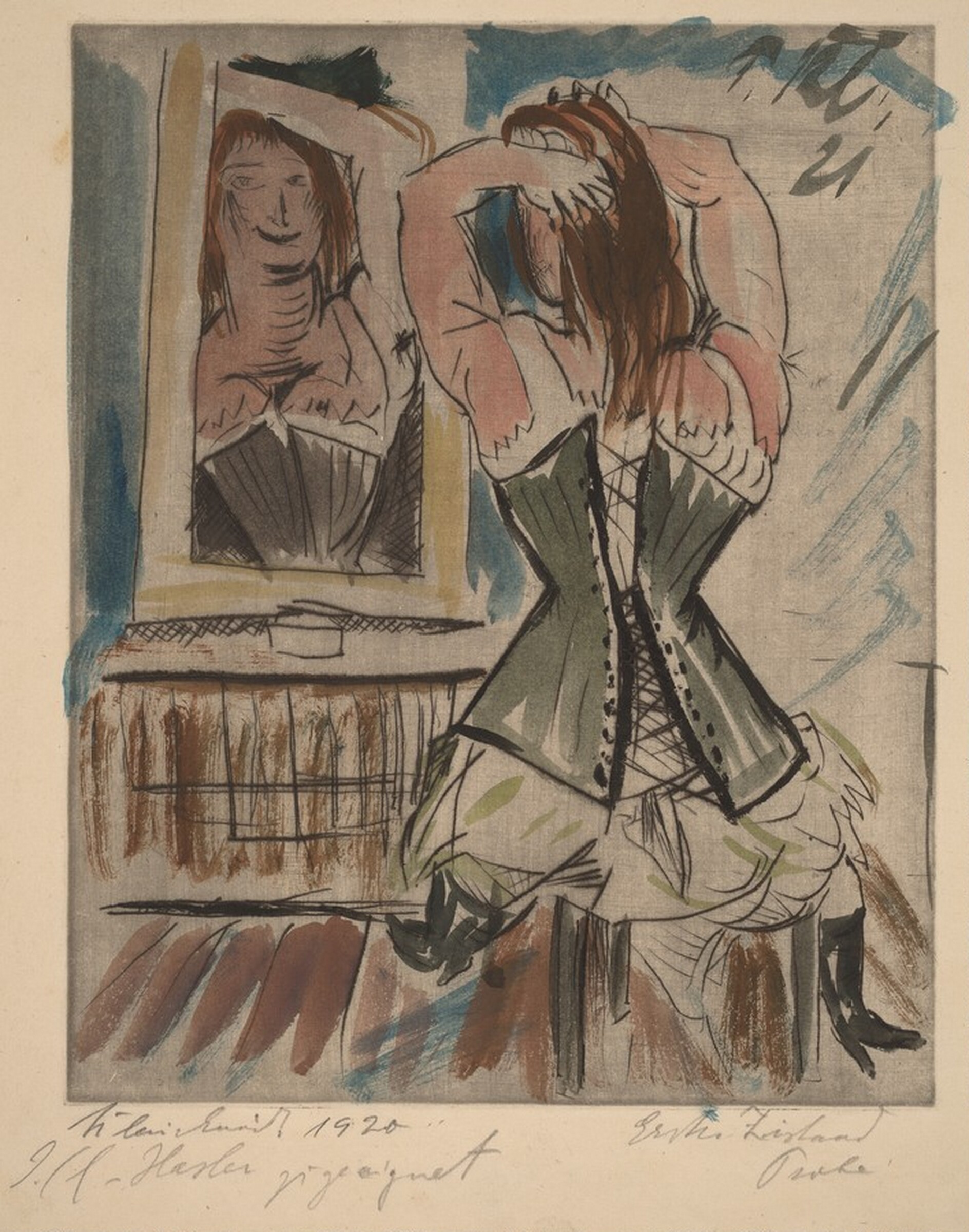 Woman at a Mirror, Paul Kleinschmidt, 1920-1921