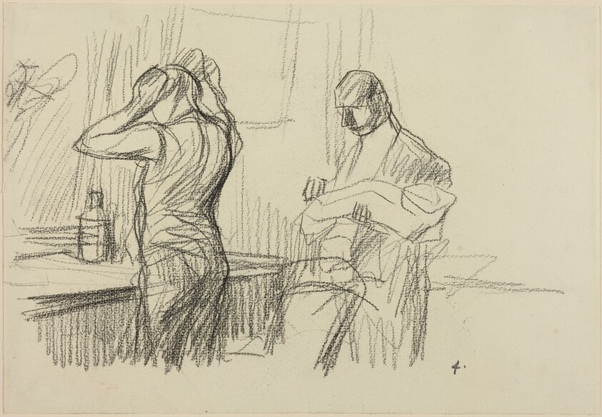 a) Gentleman's Toilette (recto); b) Study of Gentleman's Toilette (verso)