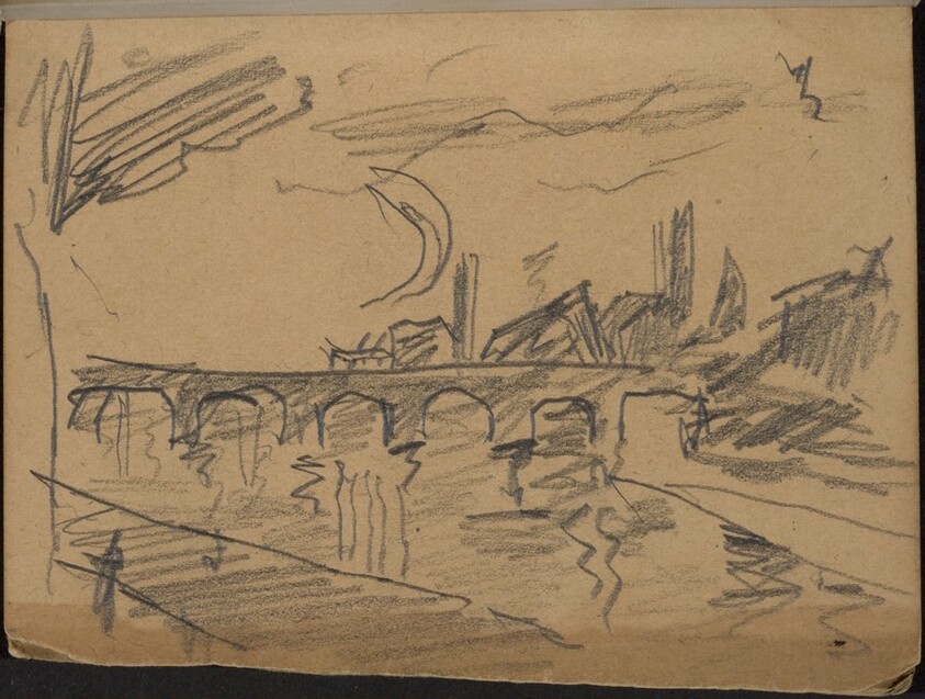 Flußlandschaft mit Brücke (Bridge over a River) [p. 1]