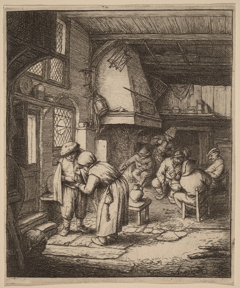 Man Paying the Landlady at an Inn