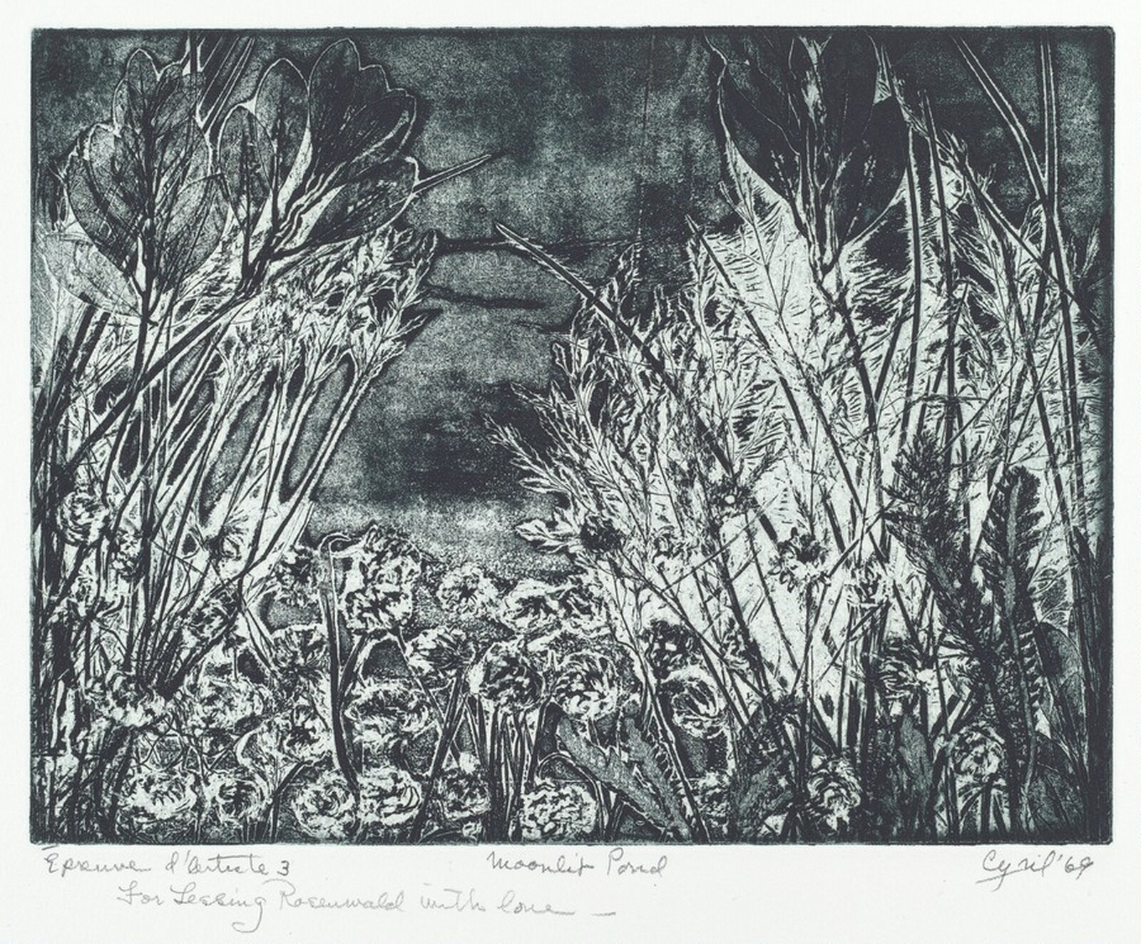 Moonlit Pond, Ruth Cyril, 1969 (published 1973)