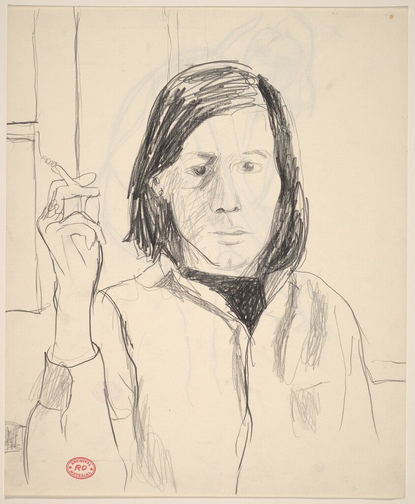 Untitled [portrait of a woman with cigarette] [recto]