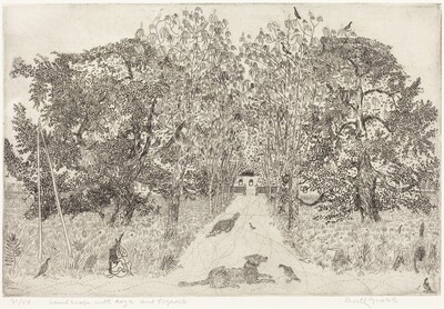 Landscape with Dogs and Pigeons