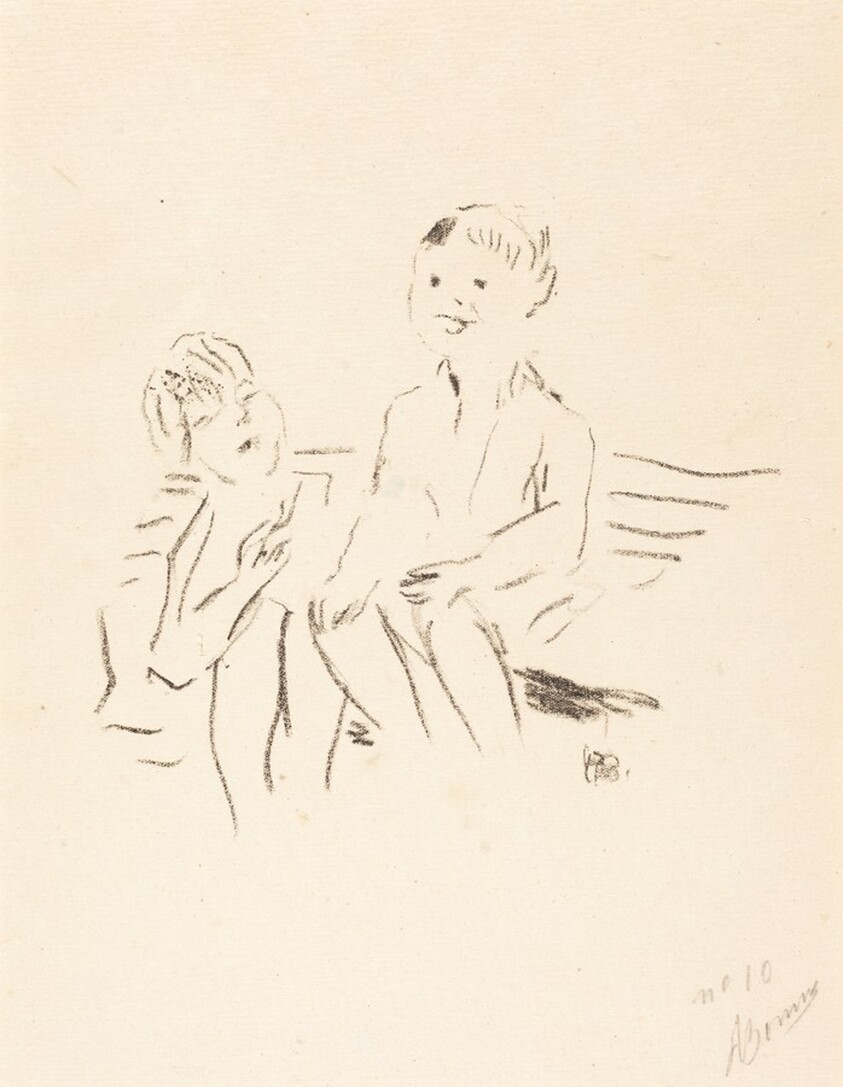 Deux enfants sur un banc