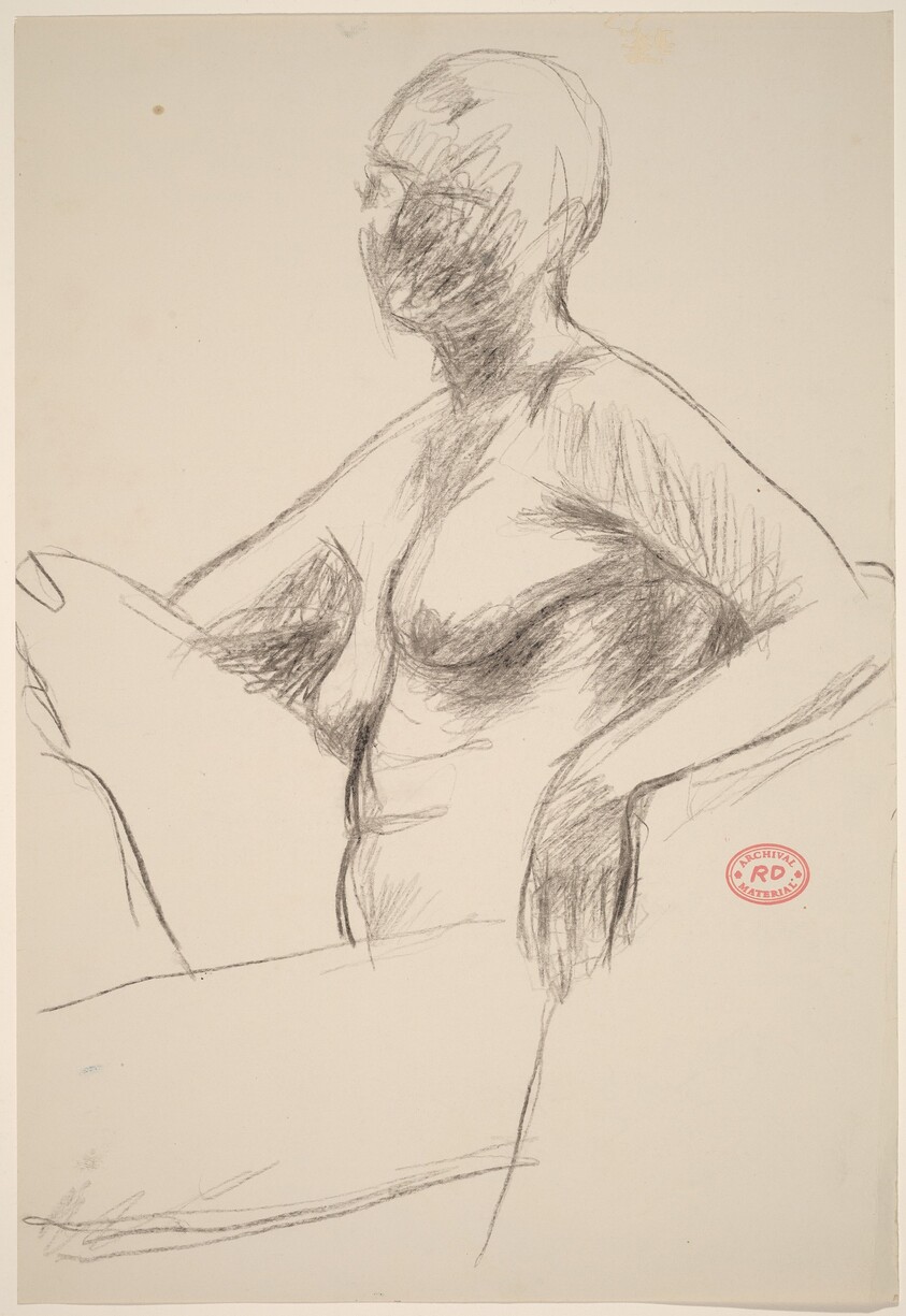 Untitled [seated female nude turning towards viewer]